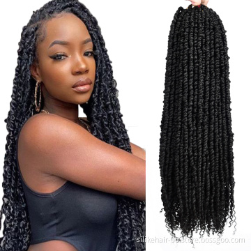 Wholesale Long 24Inch Black Women Pre-Twisted Spring Bomb Braids Bulk Passion Twist Crochet Braiding Synthetic Hair Extensions